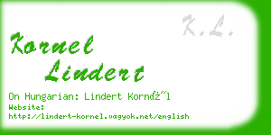 kornel lindert business card